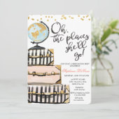 旅行をテーマにした卒業パーティー招待状 招待状 (スタンド正面)