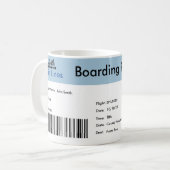 旅行をテーマにした妊娠告知チケット コーヒーマグカップ (正面左)