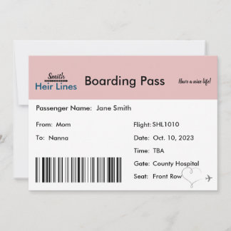 旅行をテーマにした妊娠告知（ニュートラル） 案内状