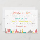 旅行をテーマにした結婚式の目的地への招待 招待状 (正面)