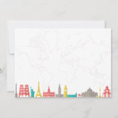 旅行をテーマにした結婚式の目的地への招待 招待状 (裏面)