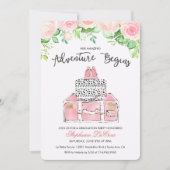 旅行をテーマにした花の招待状 招待状 (正面)