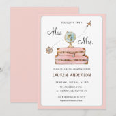 旅行をテーマにした花嫁のシャワー 招待状 (正面/裏面)