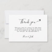 旅行をテーマにした赤ちゃんシャワーかわいいフラットサンキューカード サンキューカード (正面)