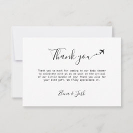 旅行をテーマにした赤ちゃんシャワーかわいいフラットサンキューカード サンキューカード