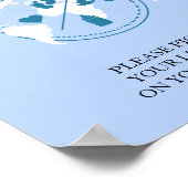 旅行をテーマにした赤ちゃんシャワーのパスポート手荷物要求 ポスター (角)