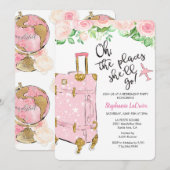 旅行をテーマにした退職パーティーの招待状 招待状 (正面/裏面)