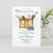 旅行をテーマにした退職パーティー 招待状 (スタンド正面)