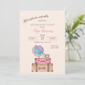 旅行をテーマにした退職パーティー 招待状 (スタンド正面)