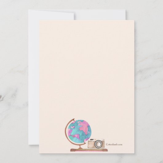 旅行をテーマにした退職パーティー 招待状 (裏面)