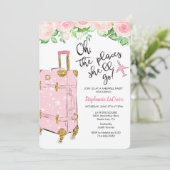 旅行をテーマにした送別旅行遠くにパーティの招待状 招待状 (スタンド正面)