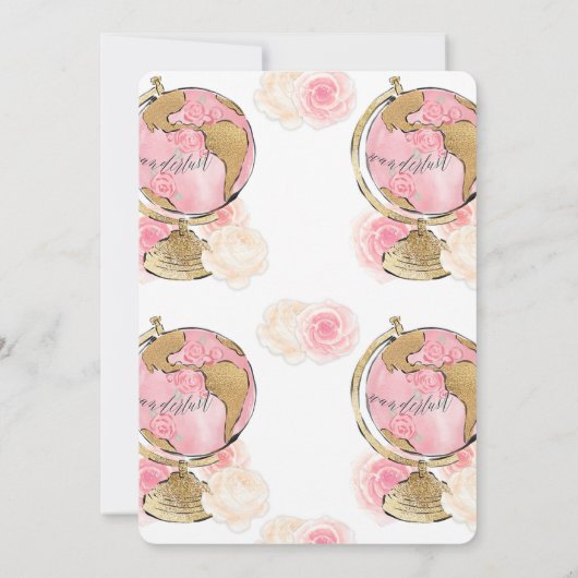 旅行をテーマにした送別旅行遠くにパーティの招待状 招待状 (裏面)