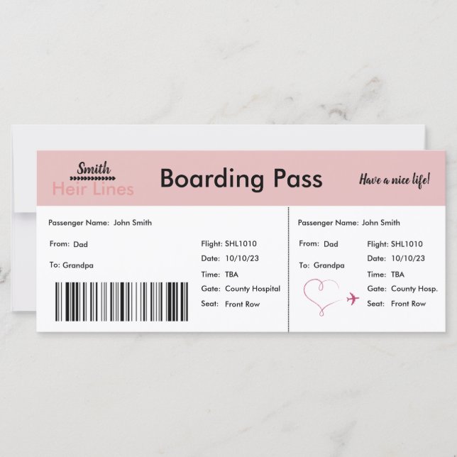 旅行をテーマにした養子縁組の発表ベビーガール (正面)