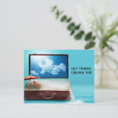 旅行を変更する旅行ファンタジーデザイン ポストカード (スタンド正面)