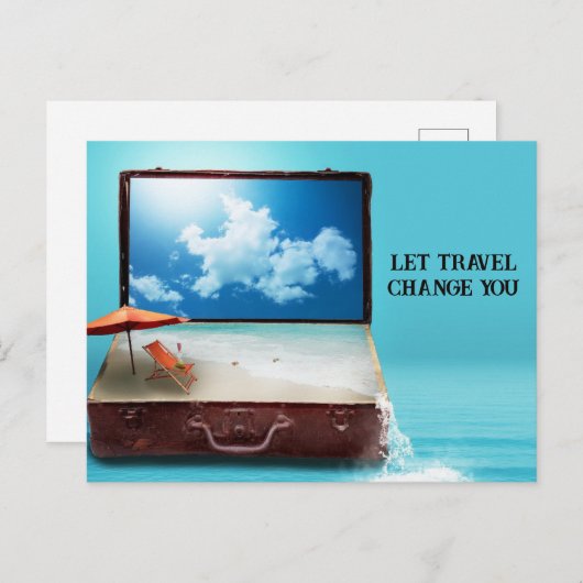 旅行を変更する旅行ファンタジーデザイン ポストカード (正面/裏面)