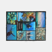 旅行を探索アドベンチャーフォトコラージュ写真 フリースブランケット (正面(横))