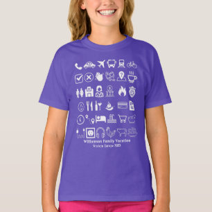 旅行アイコンビジュアル言語翻訳休暇  Tシャツ