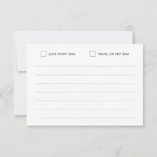 旅行アイディアアドバイスカードウェディングシャワー日夜 (裏面)