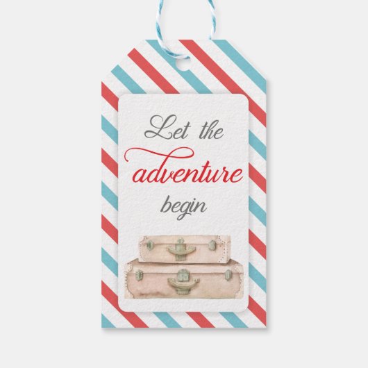 旅行アドベンチャーエクスタージングパーティービーフゲスト ギフトタグ (裏面)