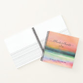 旅行アドベンチャーカップルピンクの水の色の正方形 ノートブック (内部)