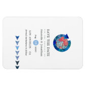 旅行アドベンチャーパスポート結婚式の日付を保存 マグネット (横)