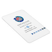 旅行アドベンチャーパスポート結婚式の日付を保存 マグネット (右側)