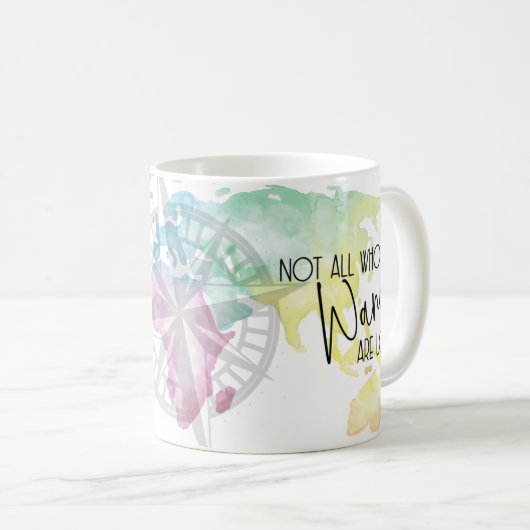 旅行アドベンチャーワンダーコーヒ失ったーマグ コーヒーマグカップ (正面右)