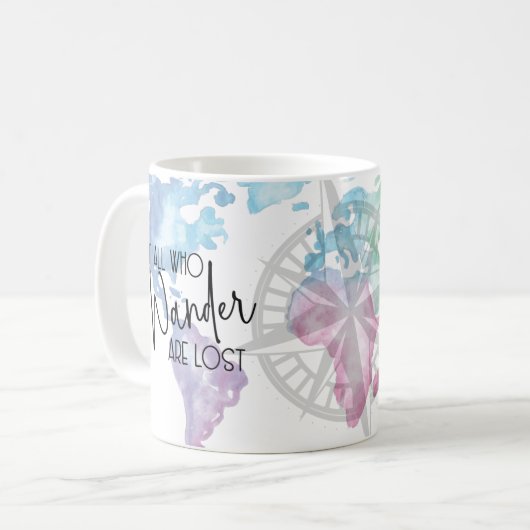 旅行アドベンチャーワンダーコーヒ失ったーマグ コーヒーマグカップ (正面左)