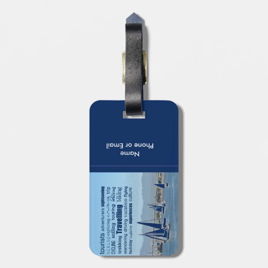 旅行アドベンチャーワードおもしろい ラゲッジタグ (裏面縦)