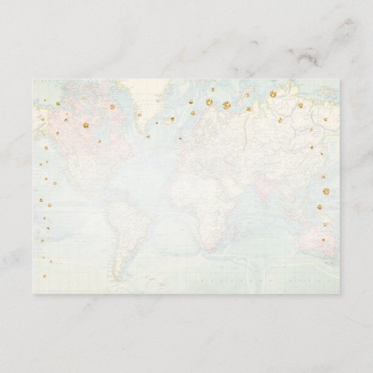 旅行アドベンチャー金ゴールド赤ちゃんシャワー本を持って来る エンクロージャーカード (裏面)