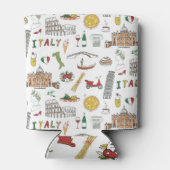 旅行イタリアン、国民食、ドードルパターン。 缶クーラー (裏面)