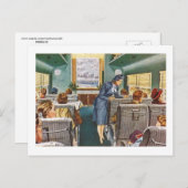 旅行インスタイル、旅客列車車ヴィンテージ ポストカード (正面/裏面)