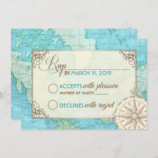 旅行ウェディングRSVP (正面/裏面)