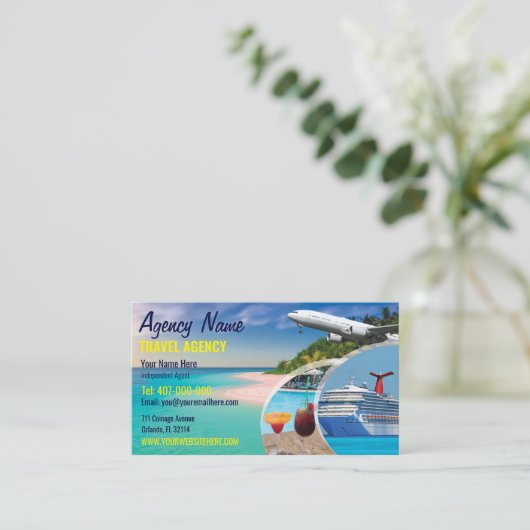 旅行エージェントの名刺テンプレート 名刺 (スタンド正面)