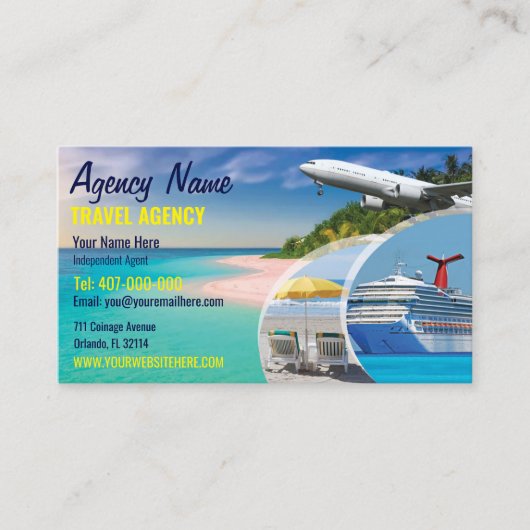 旅行エージェントの名刺テンプレート 名刺 (正面)