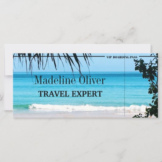 旅行エージェントの宛先海搭乗券 (裏面)