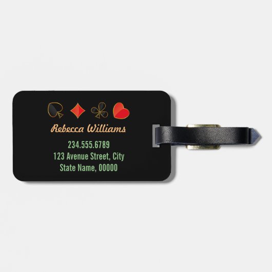 旅行カスタム情報のラスベガスの美しい日没 ラゲッジタグ (裏面横)