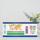 旅行カラフル搭乗券メキシコ日付を保存 招待状 (スタンド正面)