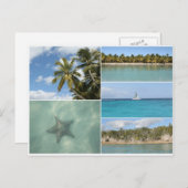 旅行カリブの休暇フォトコラージュ ポストカード (正面/裏面)