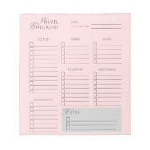 旅行ガーリーチェックリストPink Eutitic ノートパッド (正面)