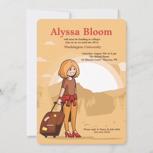 旅行ガール招待状 招待状 (正面)