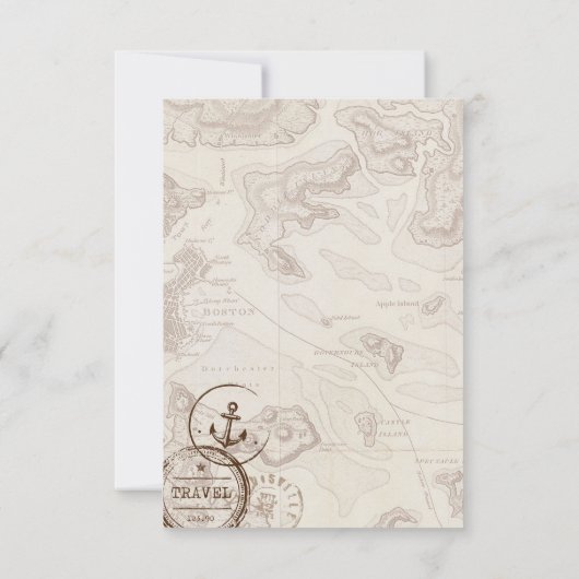 旅行クルーズ目的地の結婚式 出欠カード (裏面)