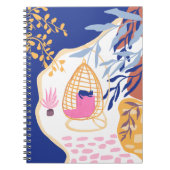 旅行クールギリシャビーチフォークイラストレーション ノートブック (正面)