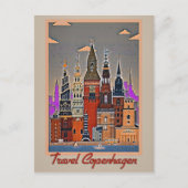 旅行コペンハーゲンのアートワーク ポストカード (正面)