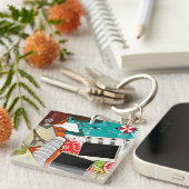 旅行コラージュと象徴的なランドマークバケーション キーホルダー (正面右)
