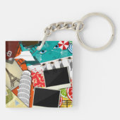 旅行コラージュと象徴的なランドマークバケーション キーホルダー (裏面)