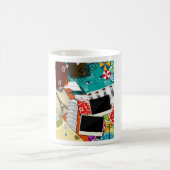 旅行コラージュと象徴的なランドマークバケーション コーヒーマグカップ (中央)