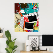 旅行コラージュと象徴的なランドマークバケーション ポスター (ホームオフィス)