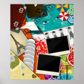 旅行コラージュと象徴的なランドマークバケーション ポスター (正面)