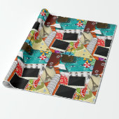 旅行コラージュと象徴的なランドマークバケーション ラッピングペーパー (アンロールド)